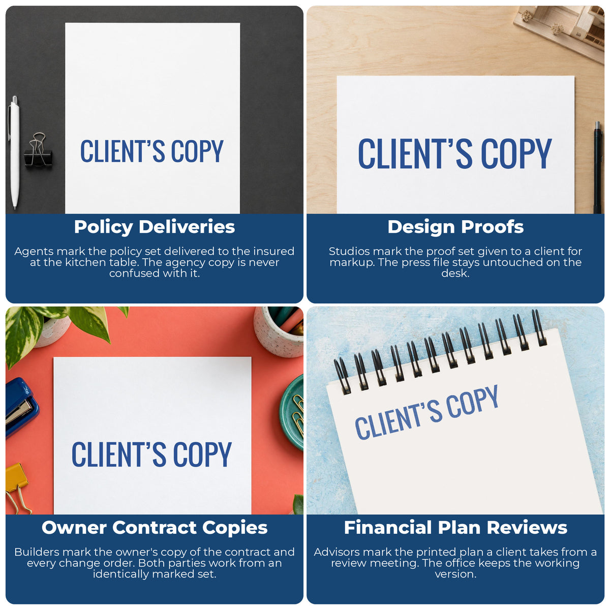More ways to use the "Client's copy" imprint from the Client's Copy Stamp For Document Distribution