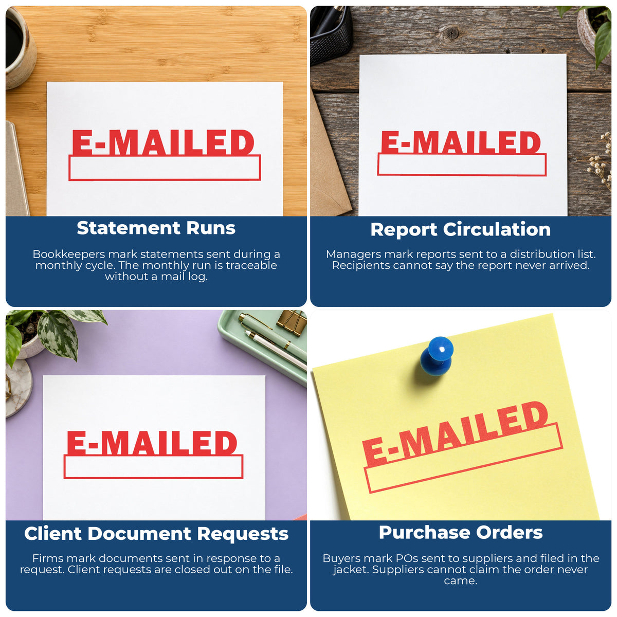 More ways to use the "E-mailed" imprint from the E-Mailed Stamp