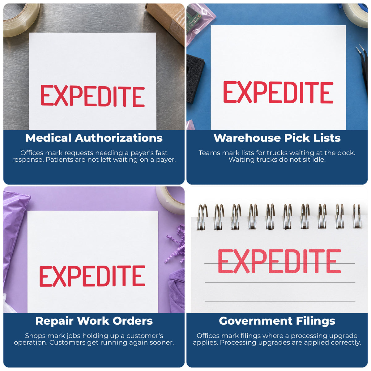 More ways to use the "Expedite" imprint from the Xstamper Expedite Stamp