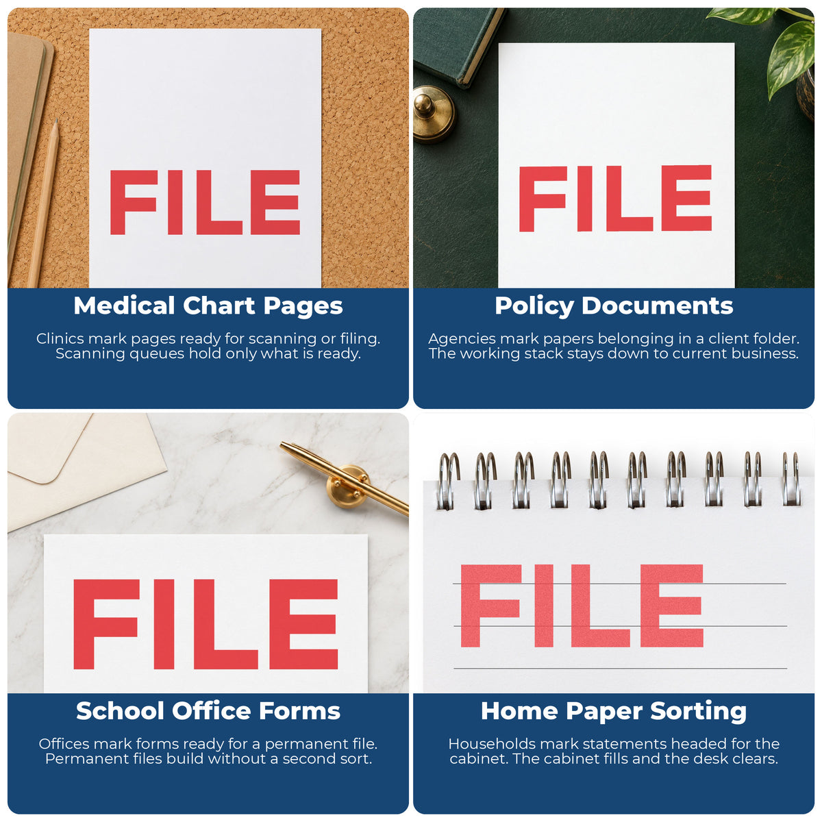 More ways to use the "File" imprint from the Red File Stamp
