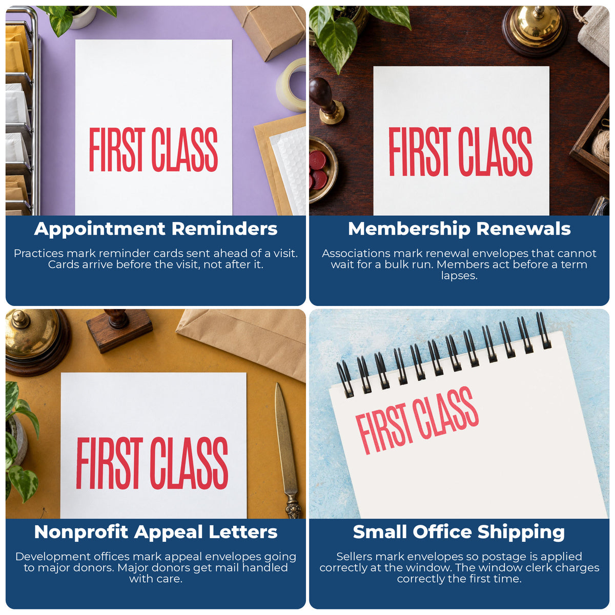 More ways to use the "First class" imprint from the Xstamper First Class Envelope Stamp – Red Pre-Inked