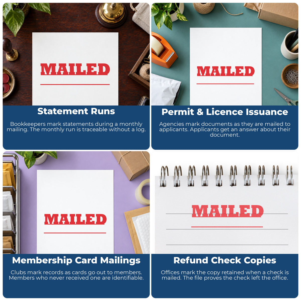 More ways to use the "Mailed" imprint from the Mailed Stamp For Mail Processing