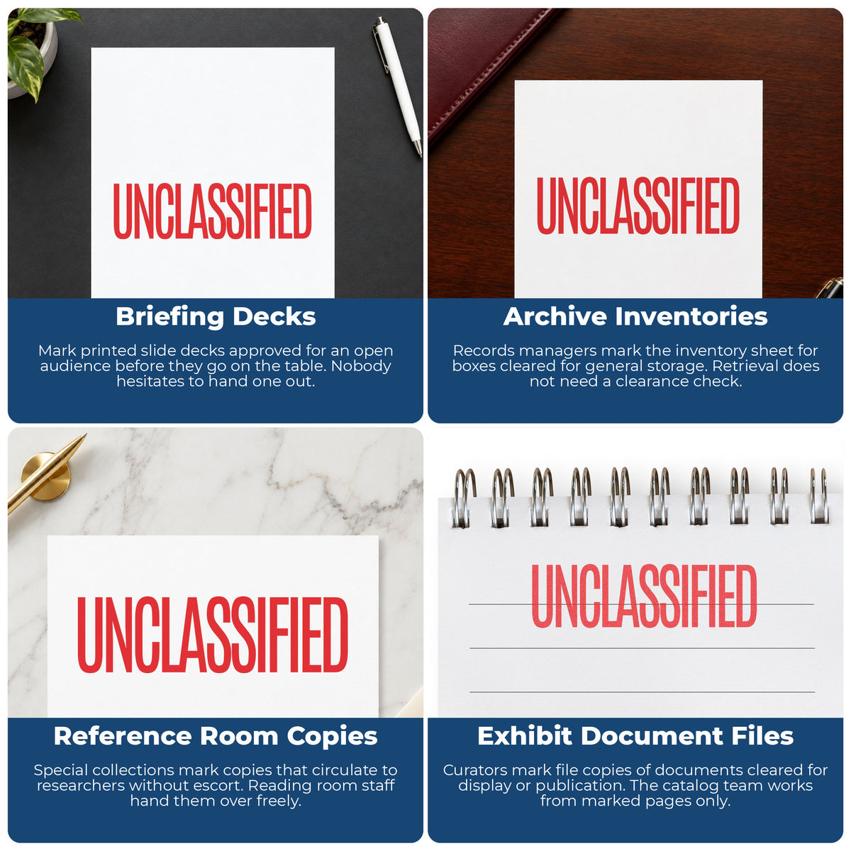 More ways to use the "Unclassified" imprint from the Unclassified Document Stamp