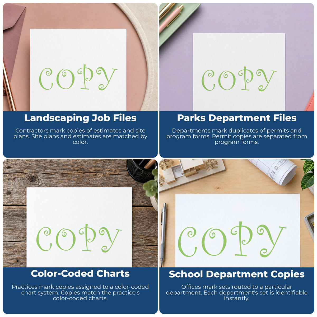 More ways to use the "Copy" imprint from the Green Copy Stamp