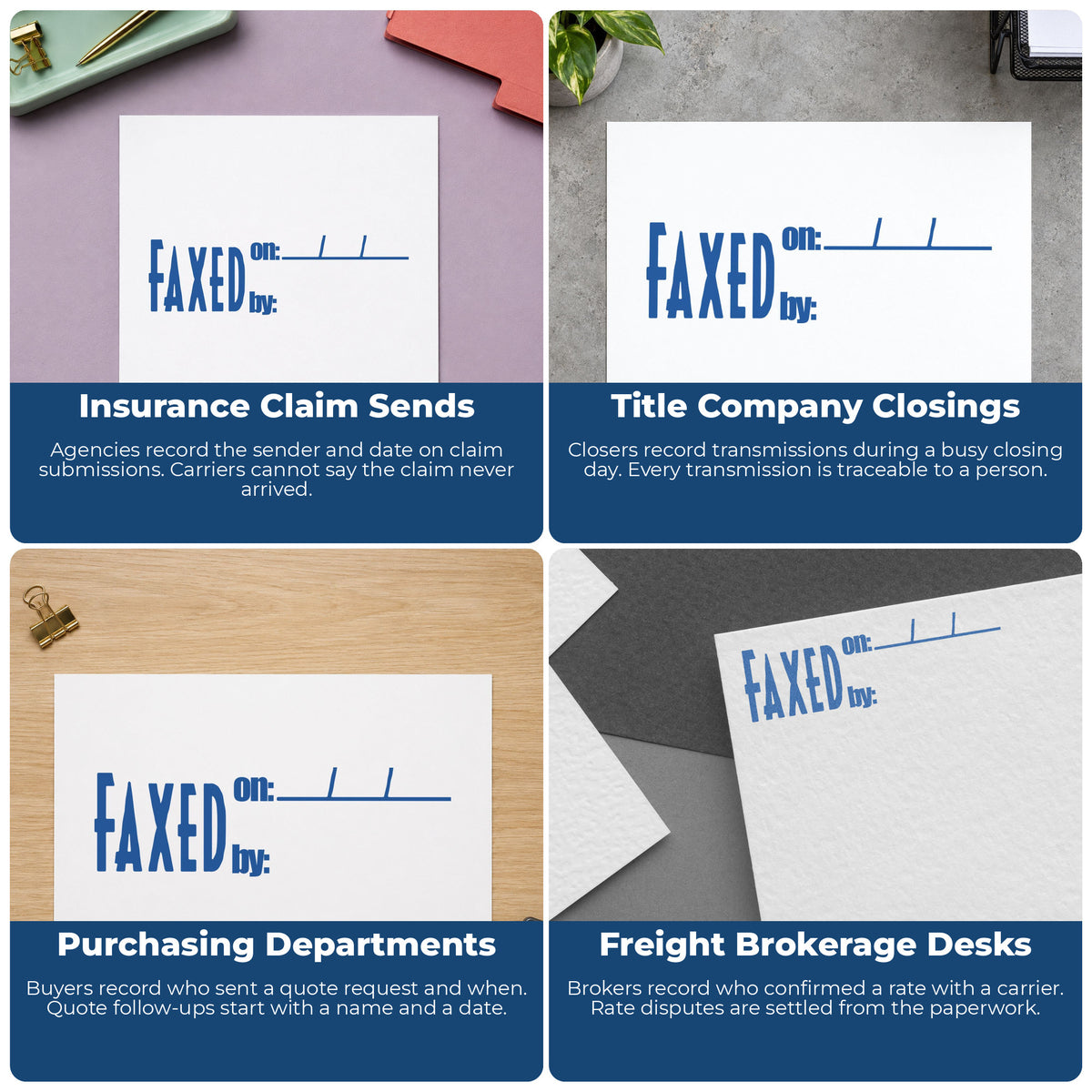 More ways to use the "Faxed on: by:" imprint from the Xstamper Faxed On: By: Stamp