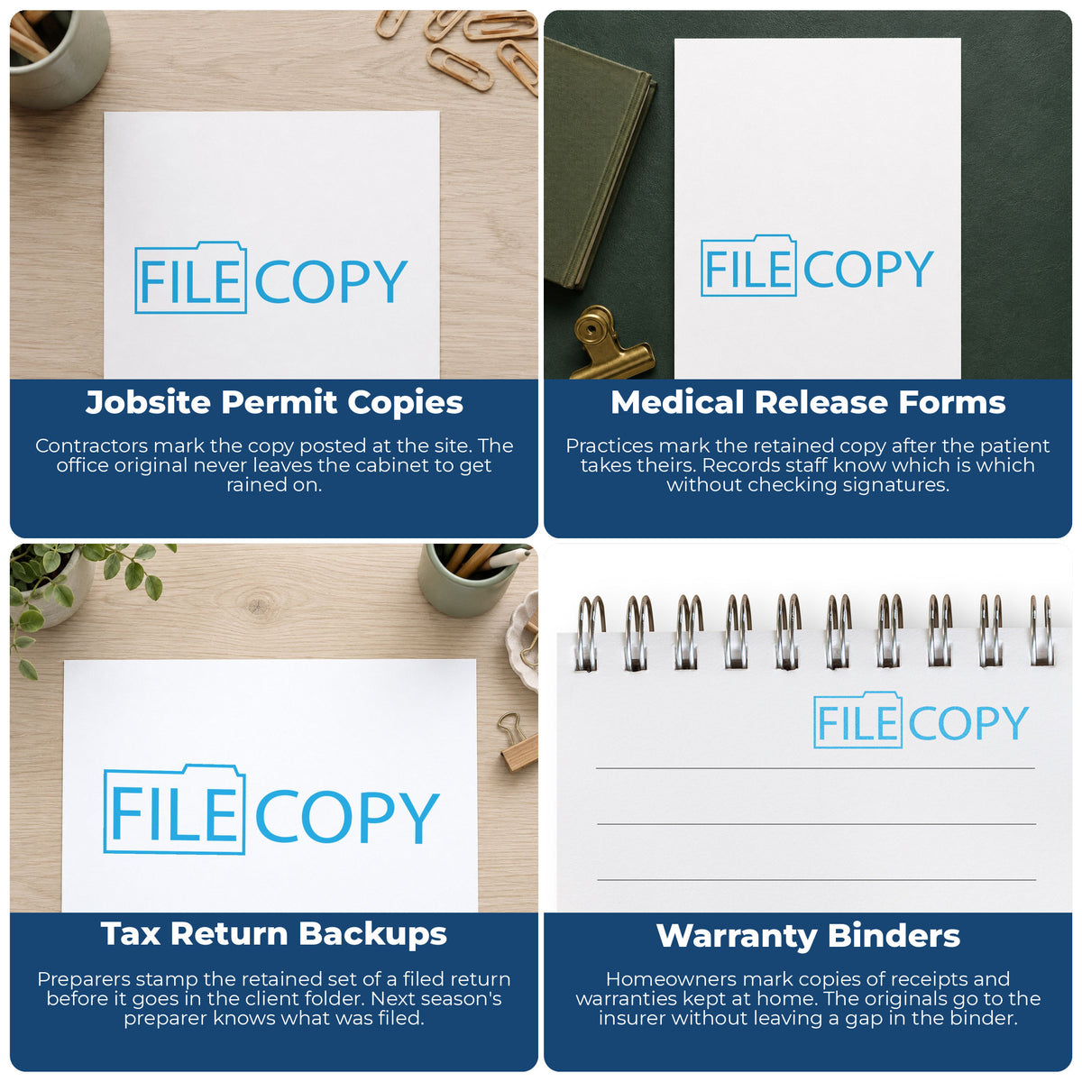 More ways to use the "File copy" imprint from the Blue File Copy Stamp