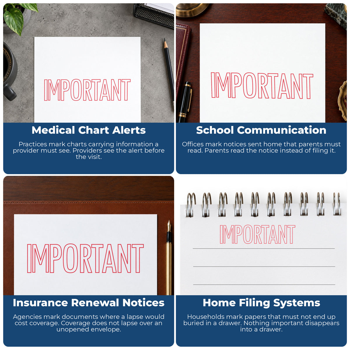 More ways to use the "Important" imprint from the Important Stamp