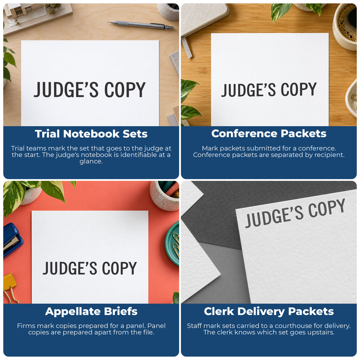 More ways to use the "Judge's copy" imprint from the Xstamper Judge's Copy Stamp