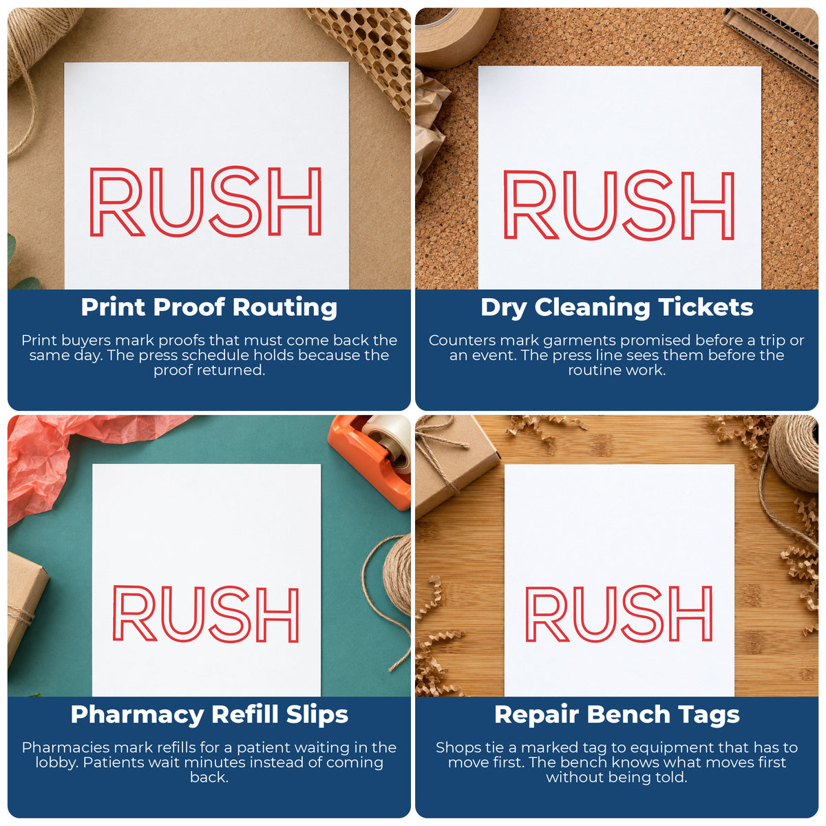 More ways to use the "Rush" imprint from the Red Rush Stamp