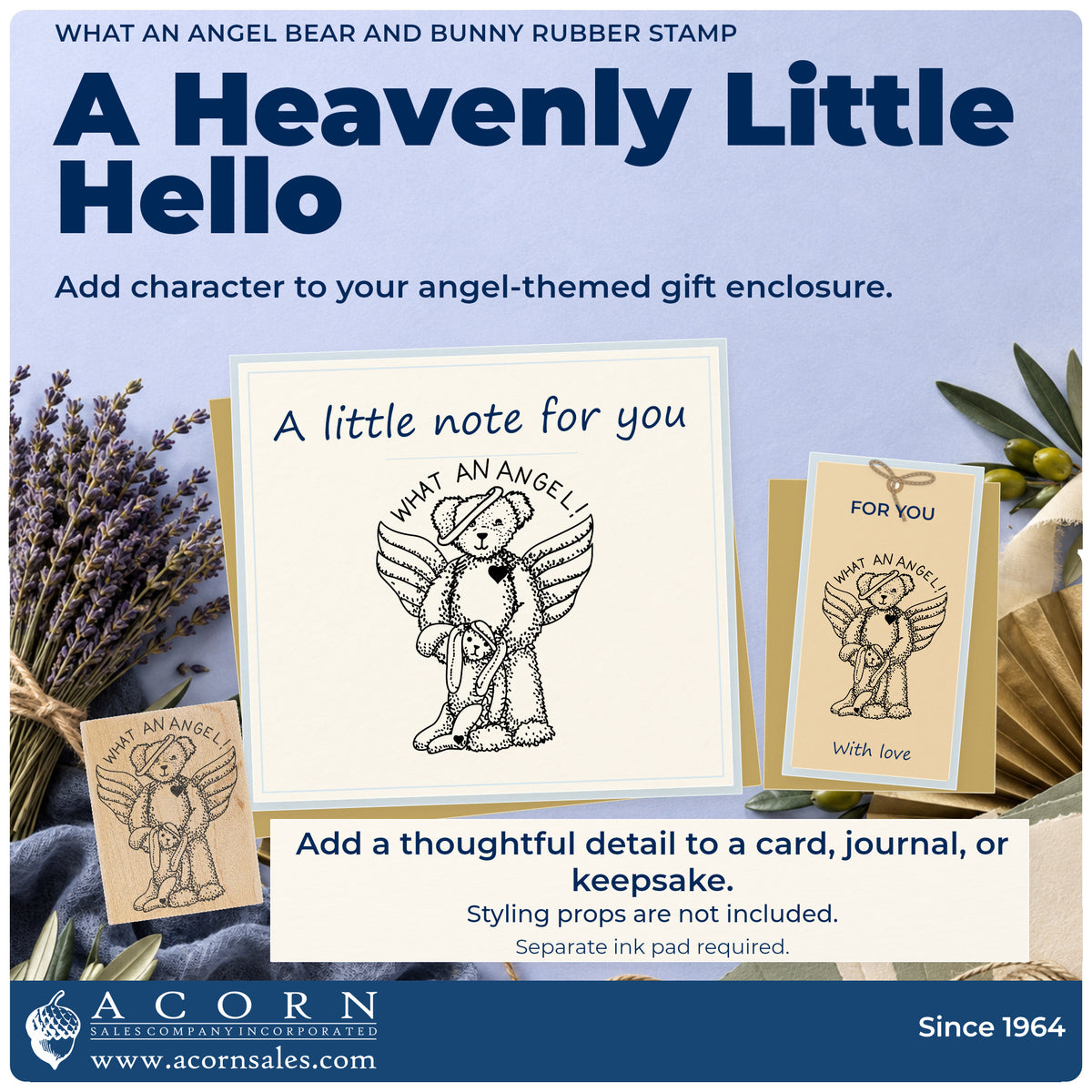 What an Angel Bear and Bunny Rubber Stamp project inspiration: angel themed gift enclosure.
