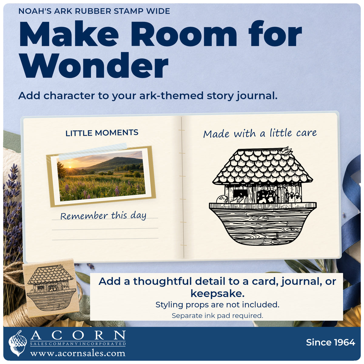 Noah's Ark Rubber Stamp Wide project inspiration: ark themed story journal.