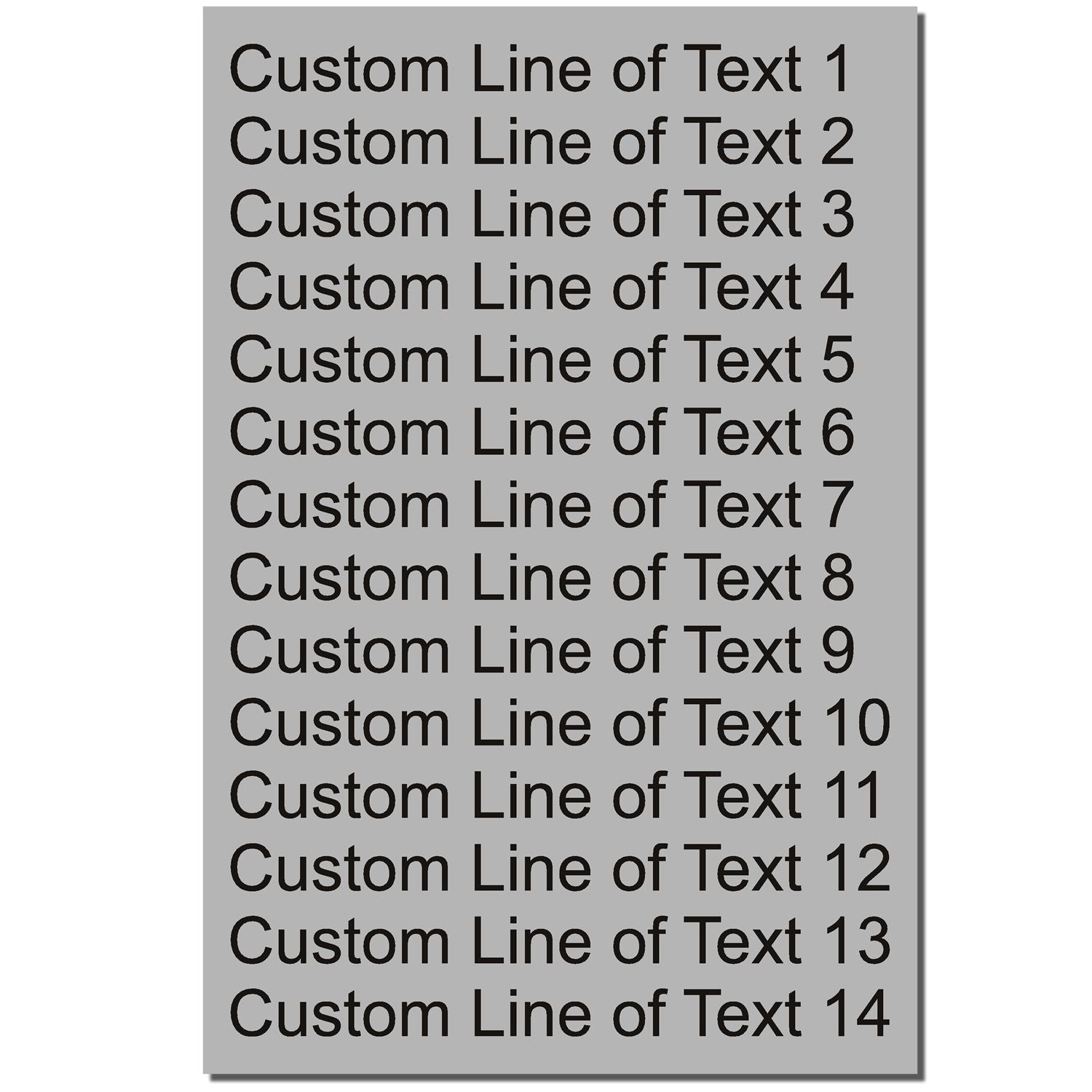 14 Line Regular Rubber Stamp Imprint Sample