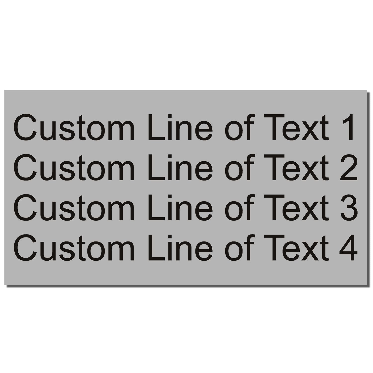 Example graphic showing four custom lines of text (14) for typography and layout template in design.
