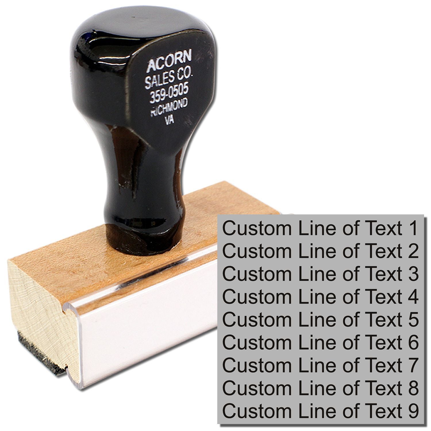 9 Line Regular Rubber Stamp Main Image