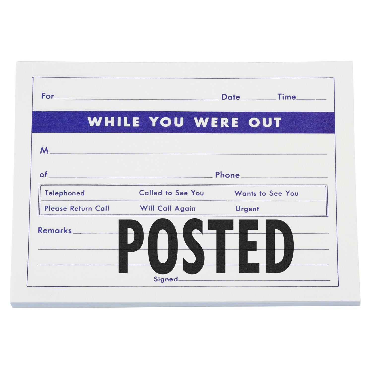 While You Were Out telephone message pad form for recording missed calls, dates, times, and return-call details.