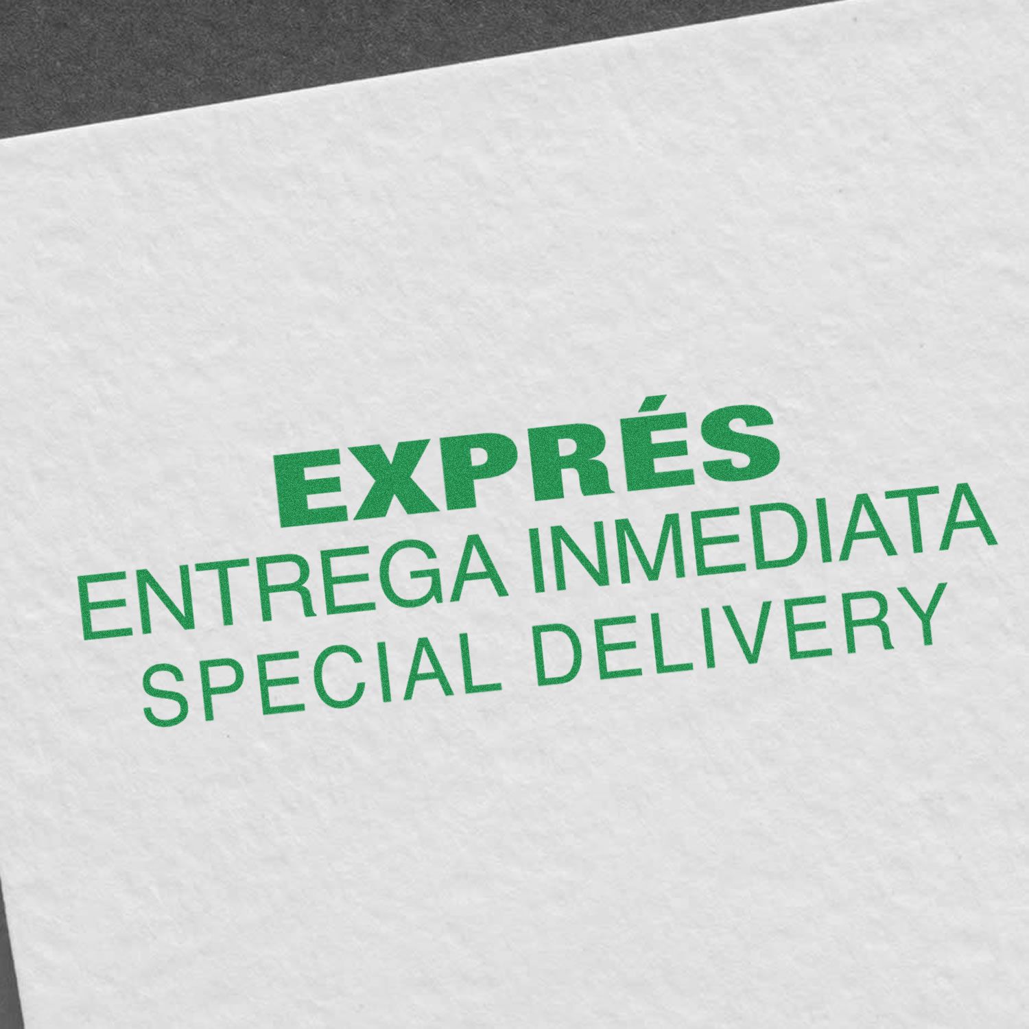 Express immediate delivery special offer text in green on white background for fast international shipping promotion