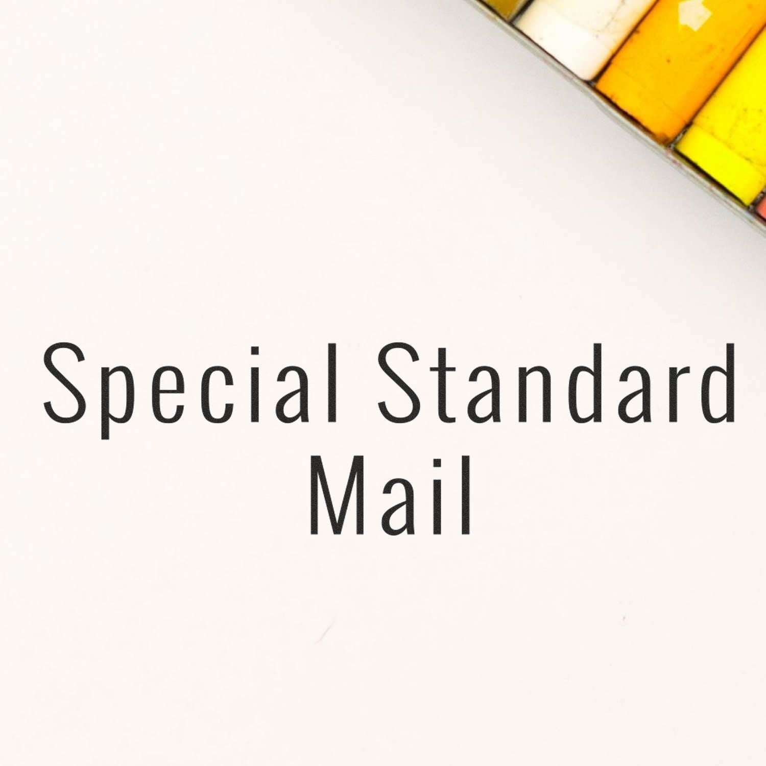 Special Standard Mail shipping service banner with bold text Special Standard Mail for postal delivery advertising.