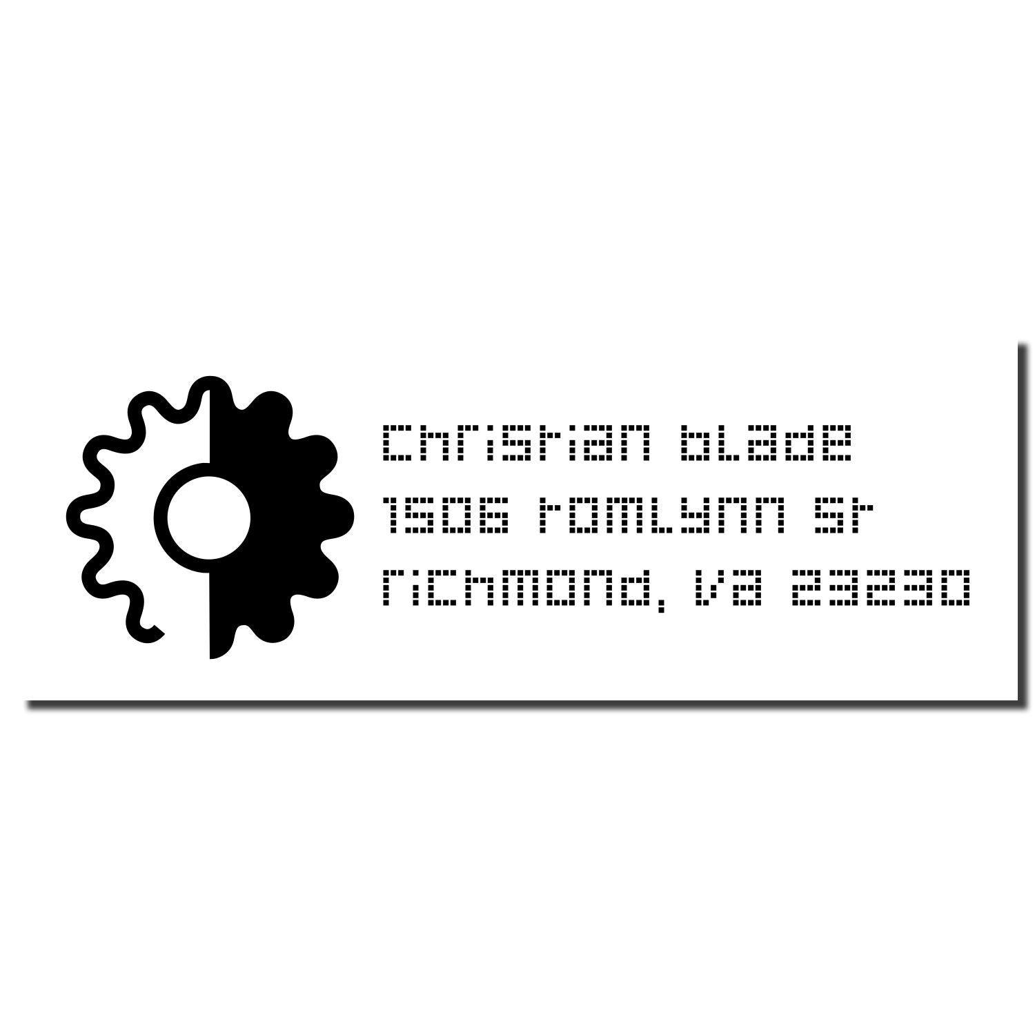 Custom rubber stamp design with logo, Christian Blade name, and Richmond, VA address.