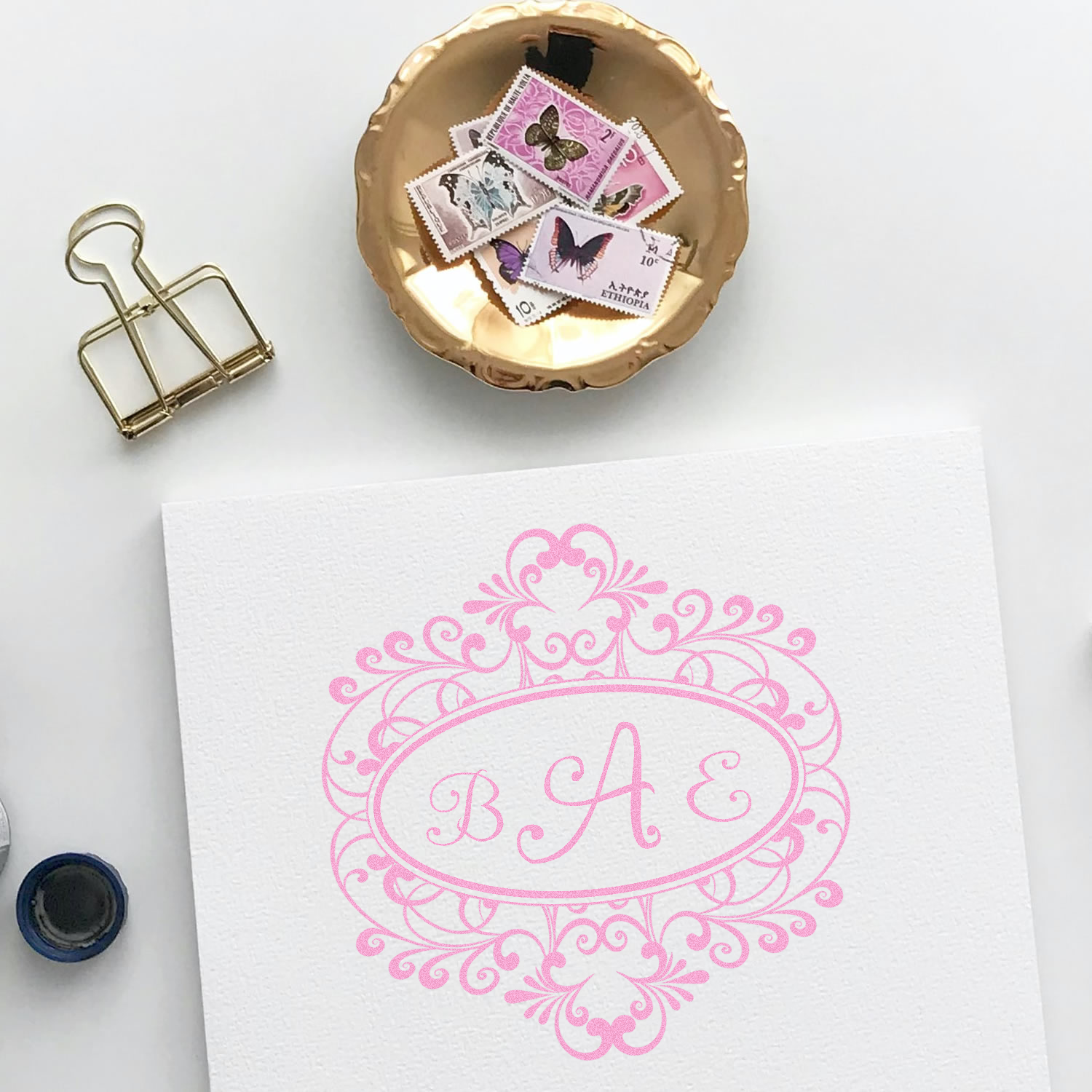 A Yummy Apology Monogram Rubber Stamp
