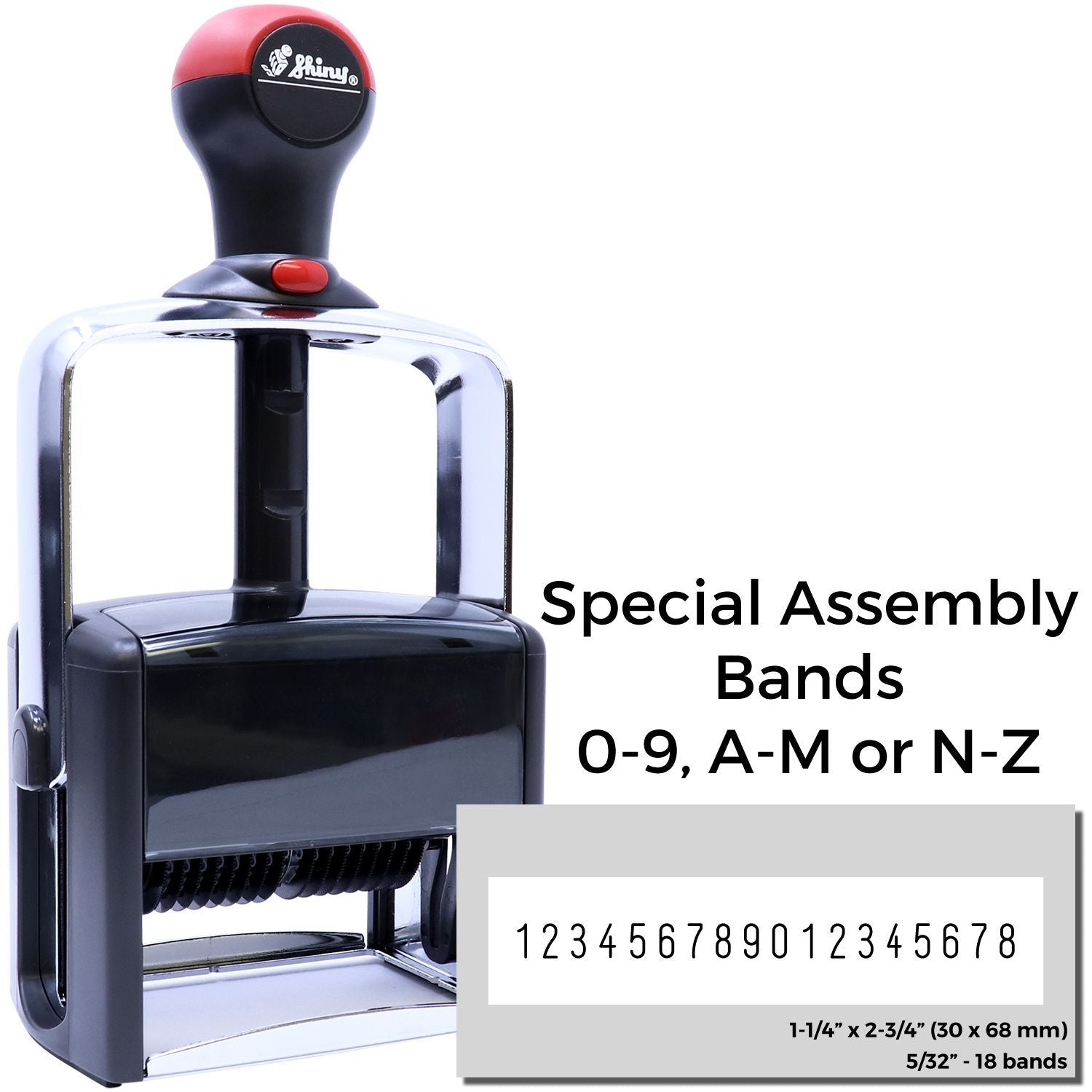 Shiny special assembly number band set for 09, AM or NZ, size 3068mm, 5/32-18 threaded bands.