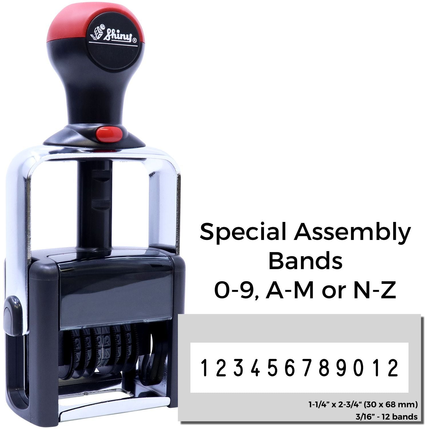 Shiny special assembly band 0-9 and AM or NZ number letter stamp set, 12 bands for metal engraving.