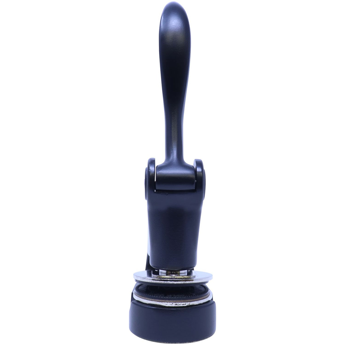 Black lever handle valve component isolated on white background