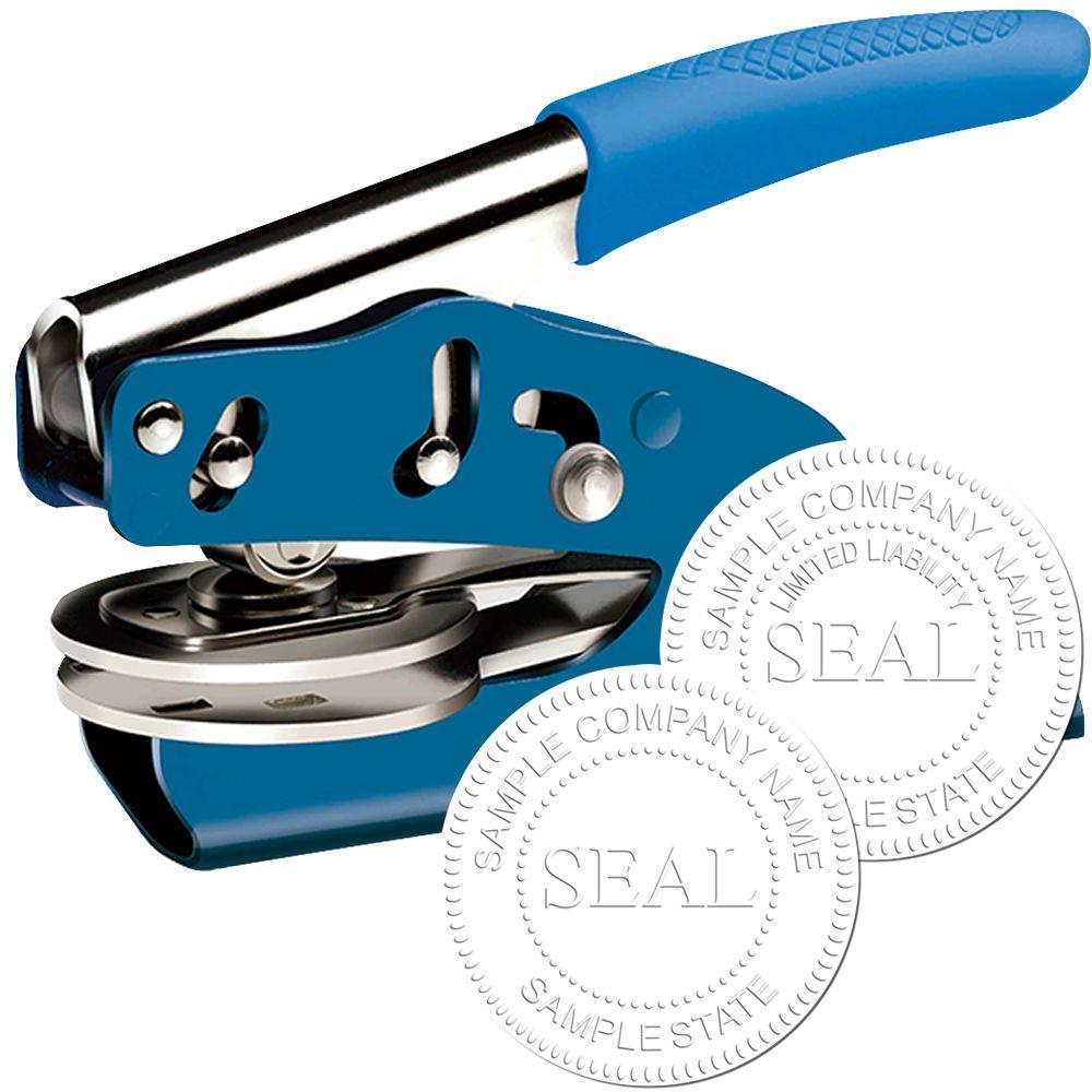 Blue Handheld Soft Corporate Embosser Main Image