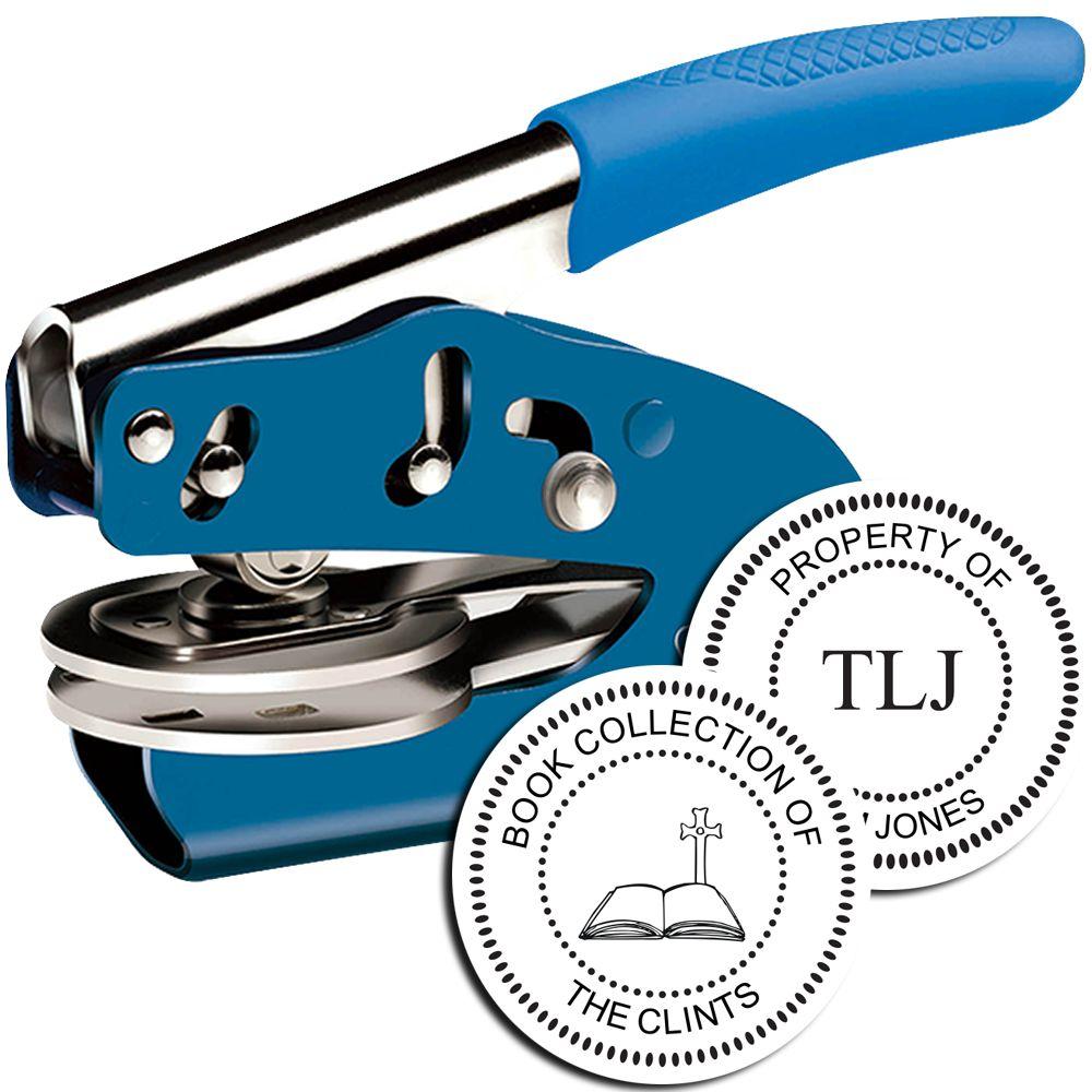 Blue Handheld Soft Library Embosser Main Image
