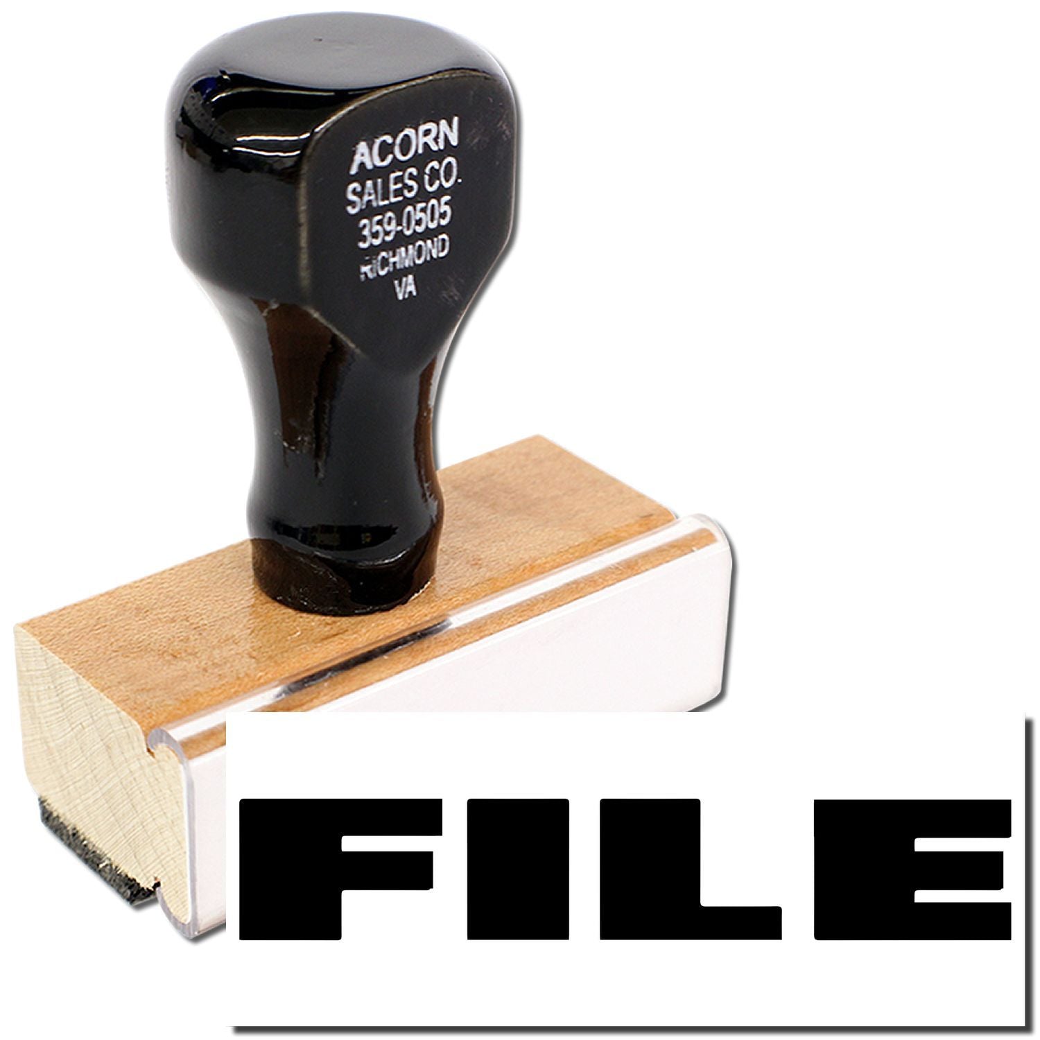 Bold Font File Rubber Stamp