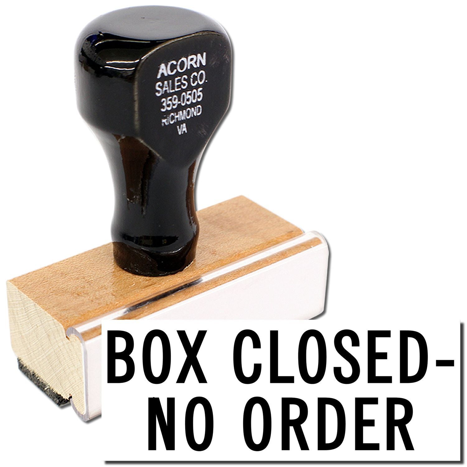 Acorn Sales Co. golf shoe in a shipping box labeled 'BOX CLOSEDNO ORDER,' indicating order cancellation and no fulfillment request.