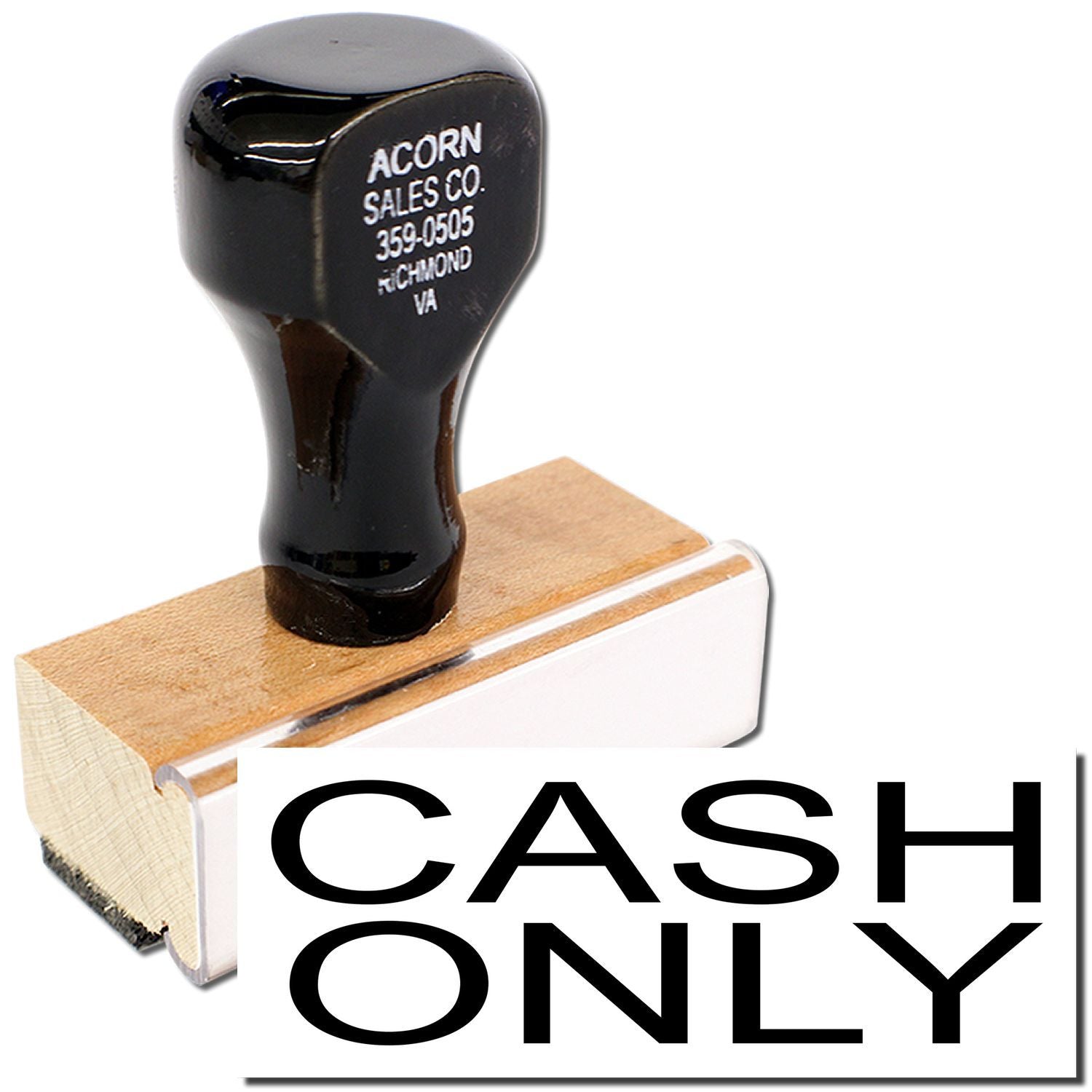 Acorn Sales Co. product part with stamped 359-0505 and Richmond, VA identification, shown with Cash Only purchase notice.
