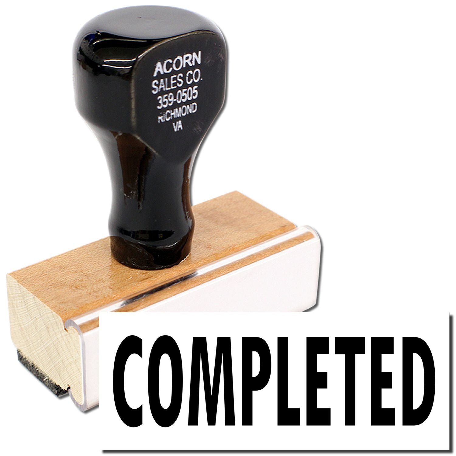 Acorn Sales Co. 359-0505 Richmond VA tool on wood block marked Completedproduct finish photo for shop supplies.