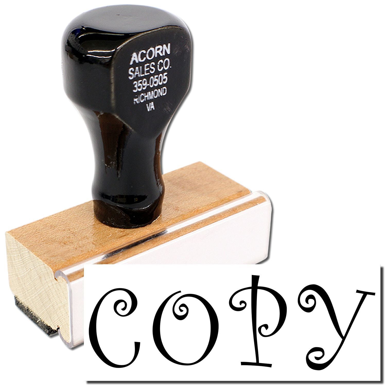 Curly Copy Rubber Stamp