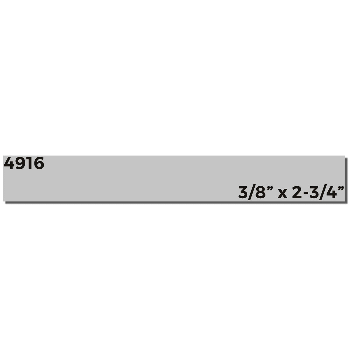 Gray 4916 label showing 3/8" x 2-3/4" dimensions on a white background.