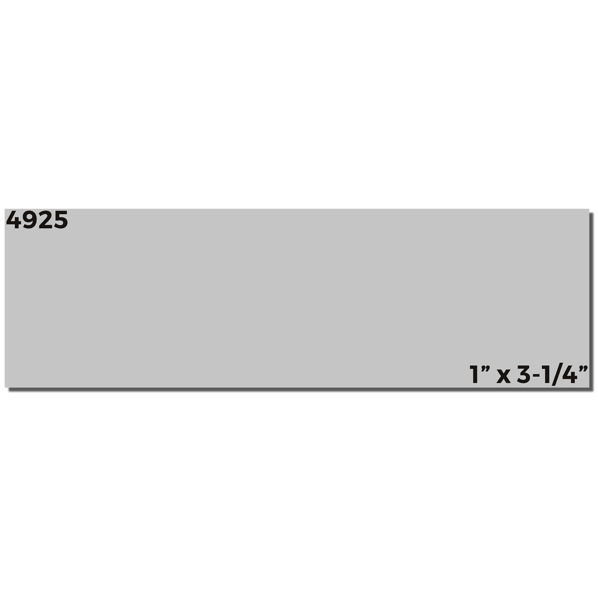 Gray rectangular material sample labeled 4925, 1 x 3-1/4 inch tile or trim piece.
