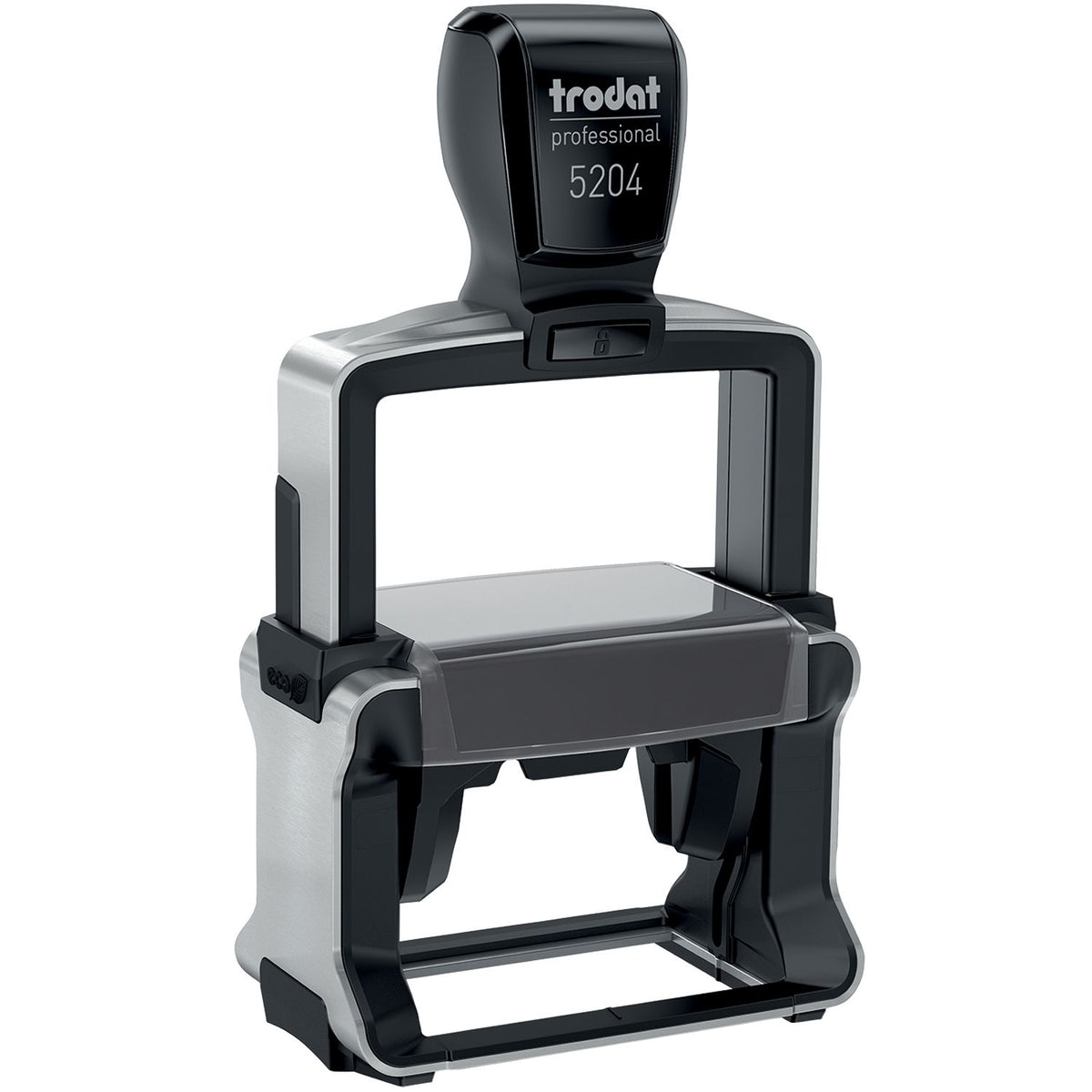 Trodat Professional 5204 self-inking rubber stamp with durable metal frame and customizable text plate.