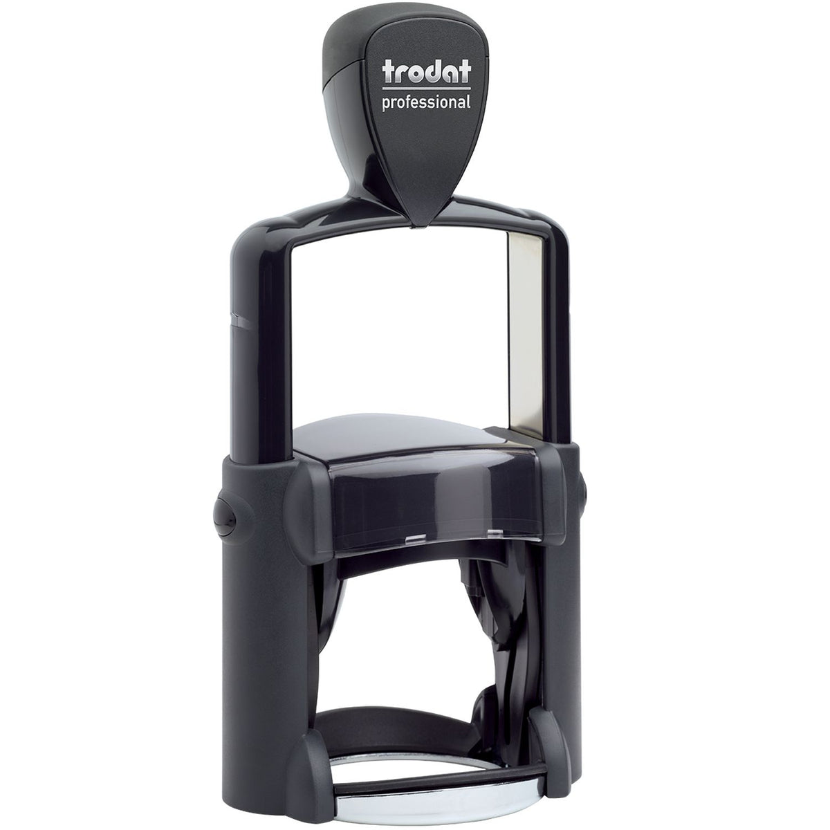 Black Trodat Professional self-inking rubber stamp for office use