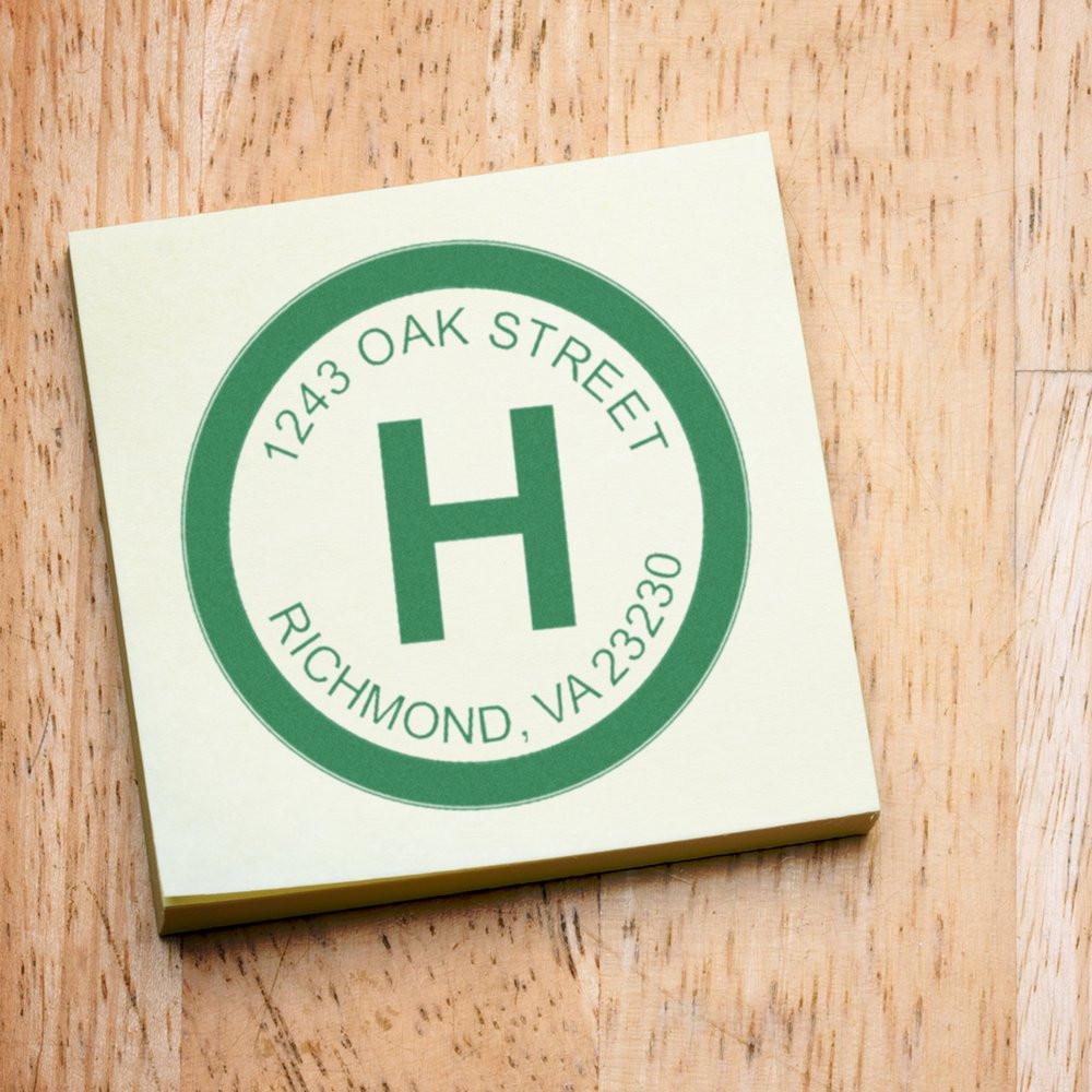 Oak Street Richmond, VA 23230 address label with H logo on wooden shipping box for delivery and mail branding services