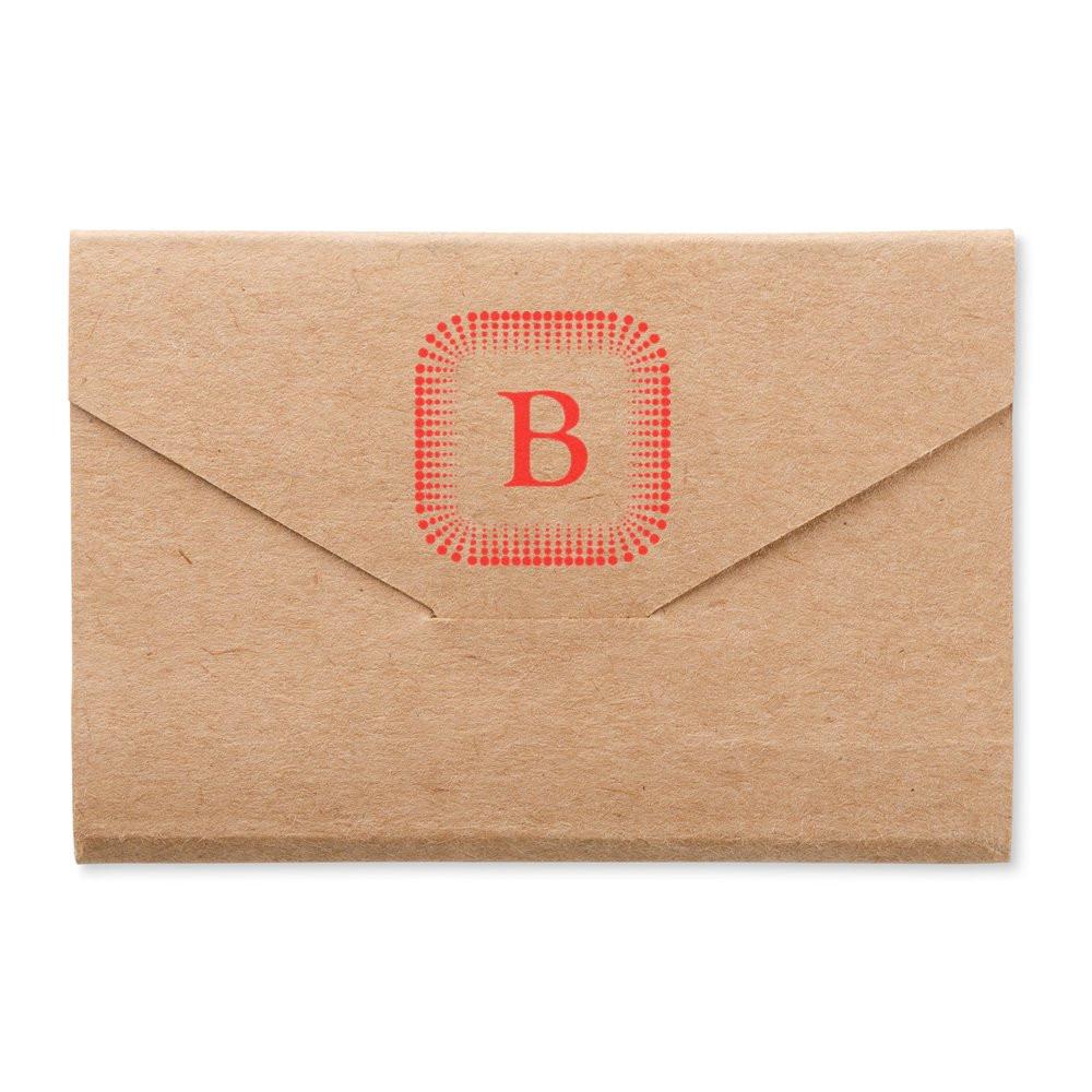Custom rubber stamp monogram B on kraft envelope for business branding, stationery, or personalized mailing seals