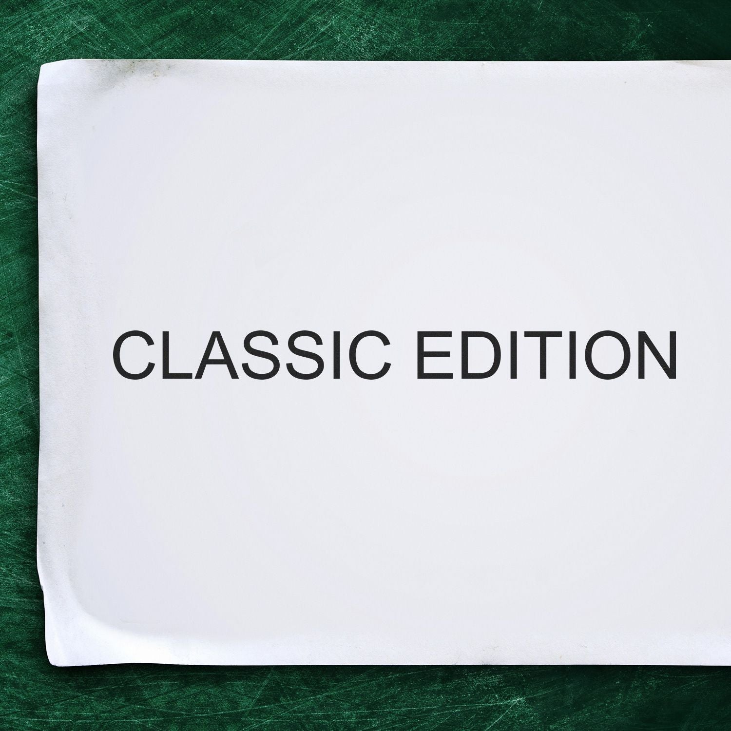 Classic Edition book cover text on white page over green chalkboard background, representing classic editions branding for promotional design.