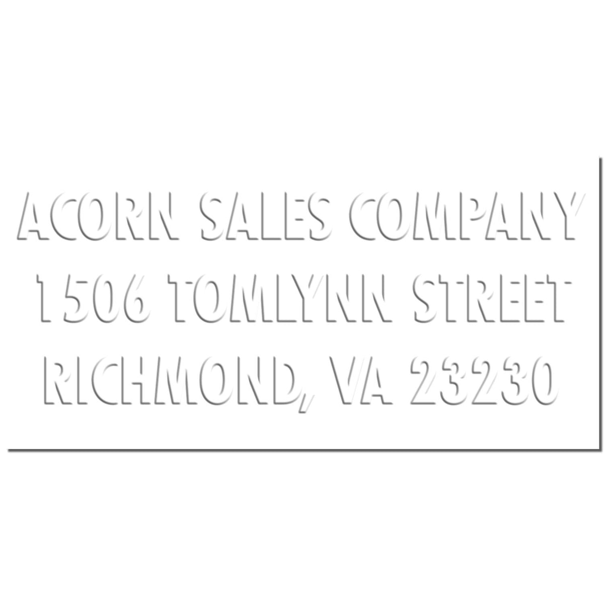 Acorn Sales Company sign with address 1506 Tomlynn Street, Richmond, VA 23230.