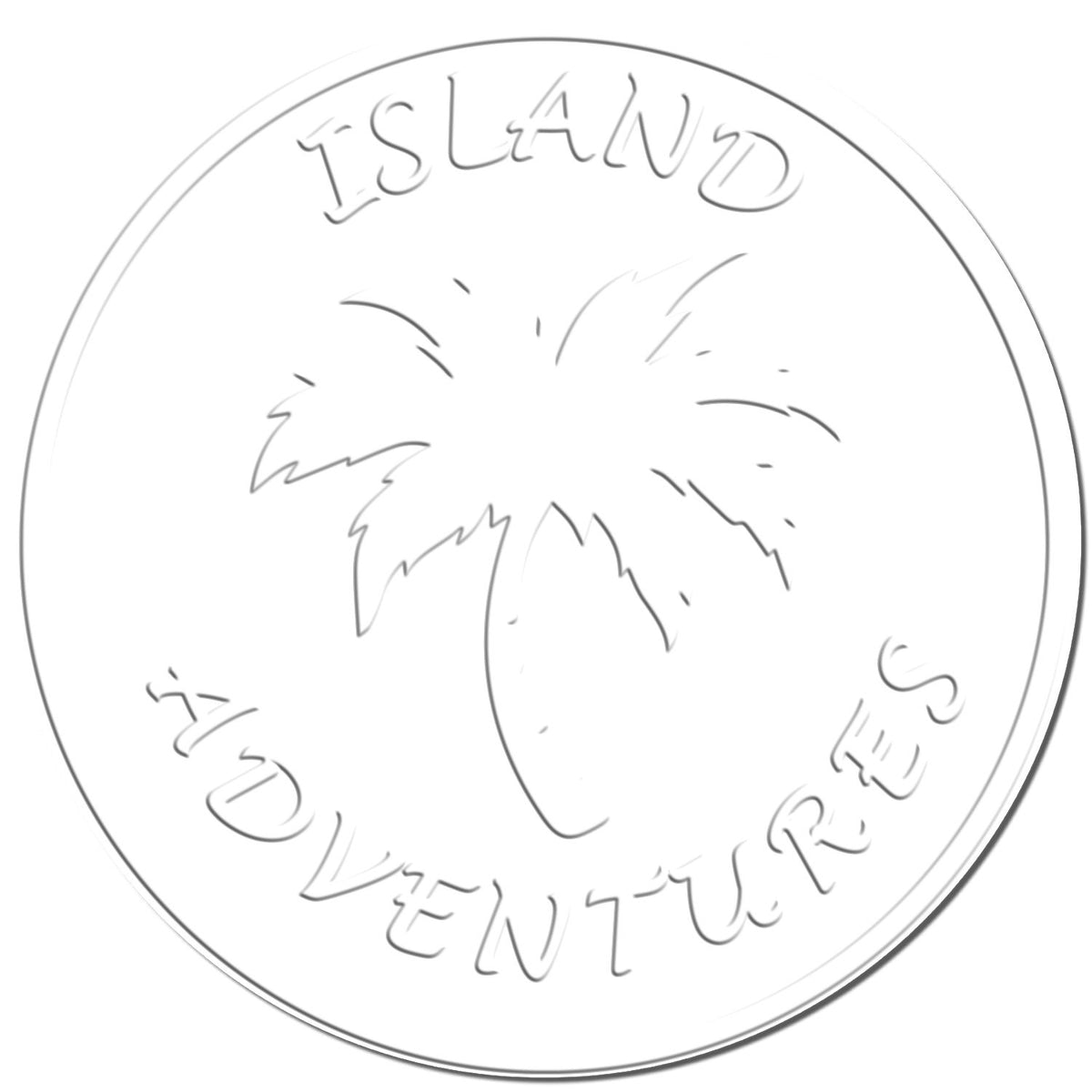 Island Adventures logo with palm tree graphic, tropical beach vacation branding.