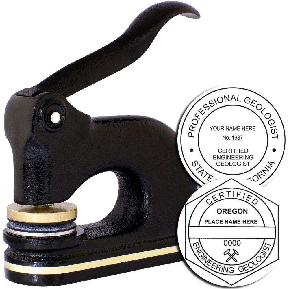 Professional geologist seal embosser stamp with certified engineering geologist imprint dies