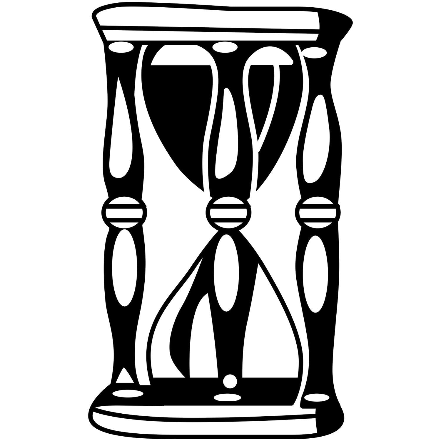 Black abstract tribal-style decorative totem illustration on a white background, modern vector art.