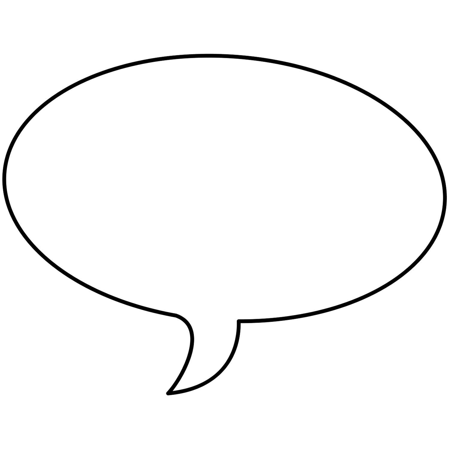 Black speech bubble outline icon on white background, simple empty chat bubble vector illustration.