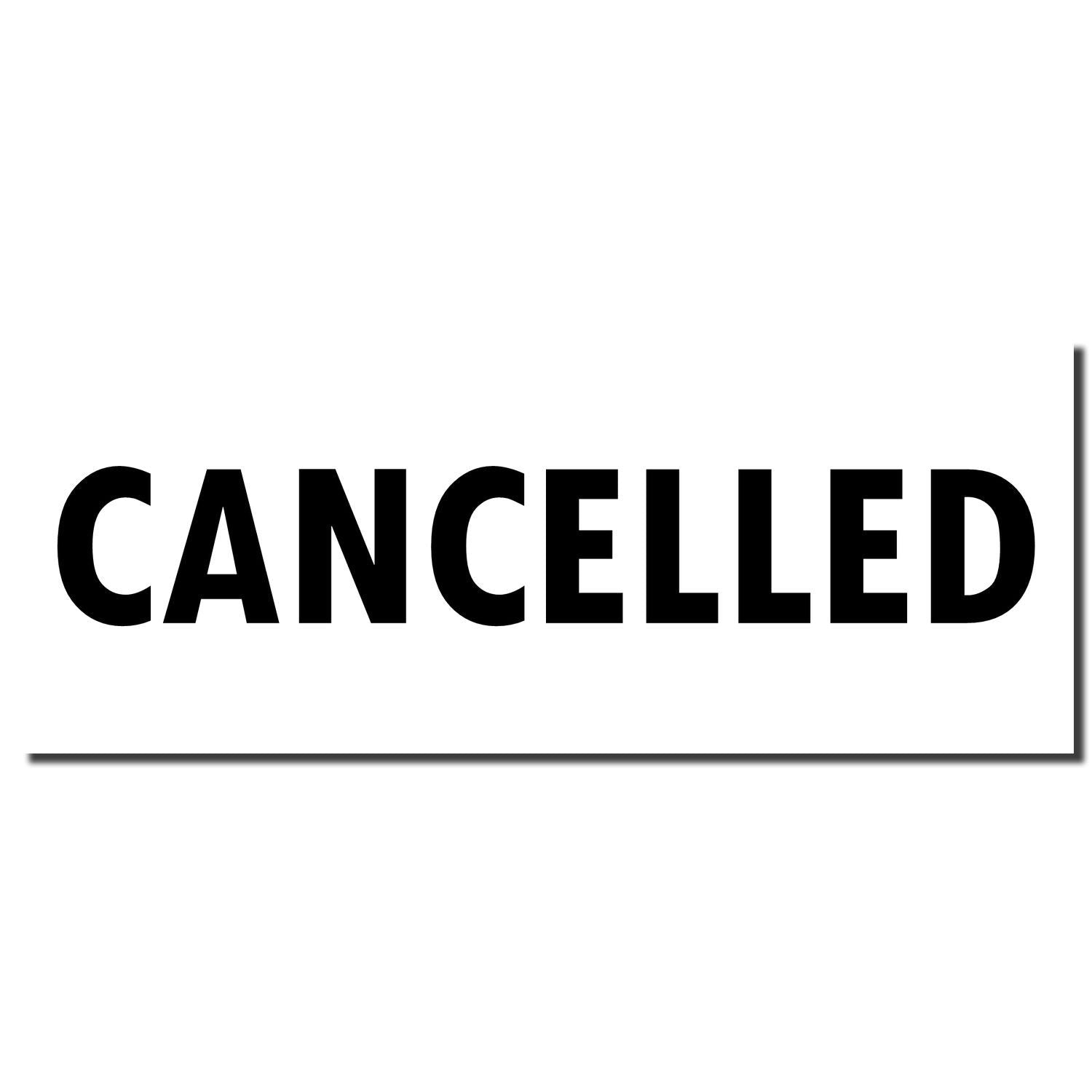 Bold black CANCELLED text on a white background, indicating a canceled event or appointment.