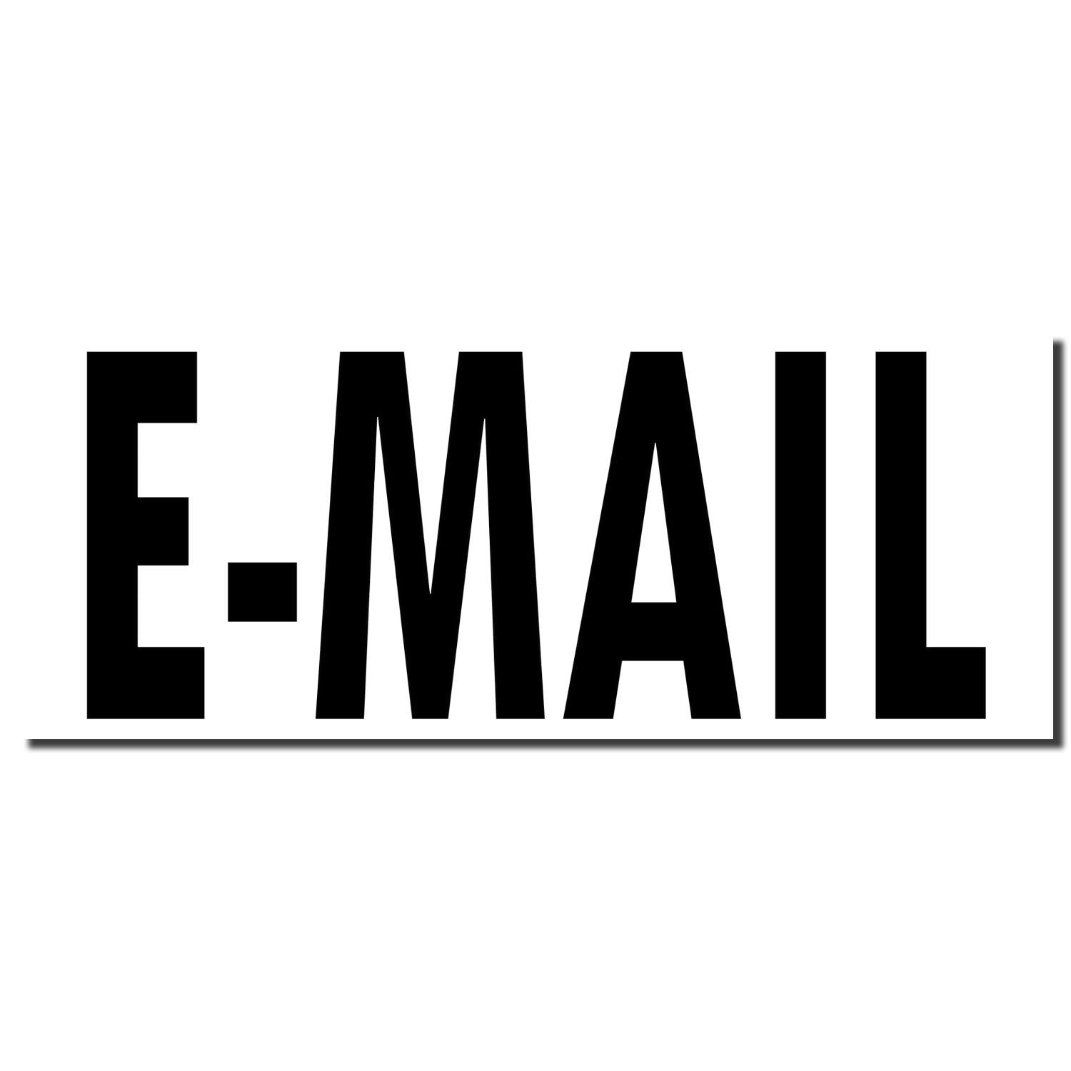 Bold black E-MAIL sign on a white background, simple email icon text graphic.