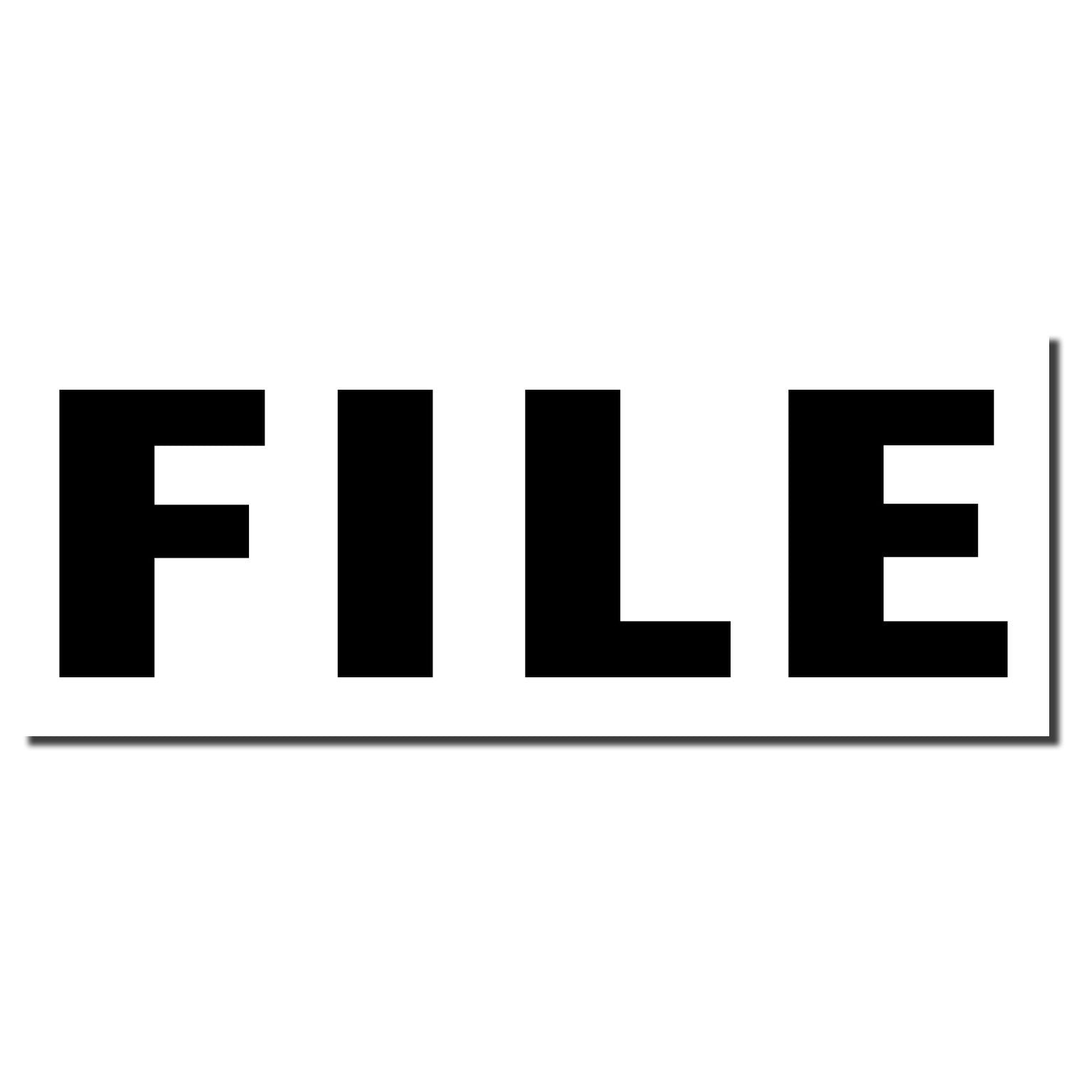 Black FILE text on white background, document file icon, simple file label design.