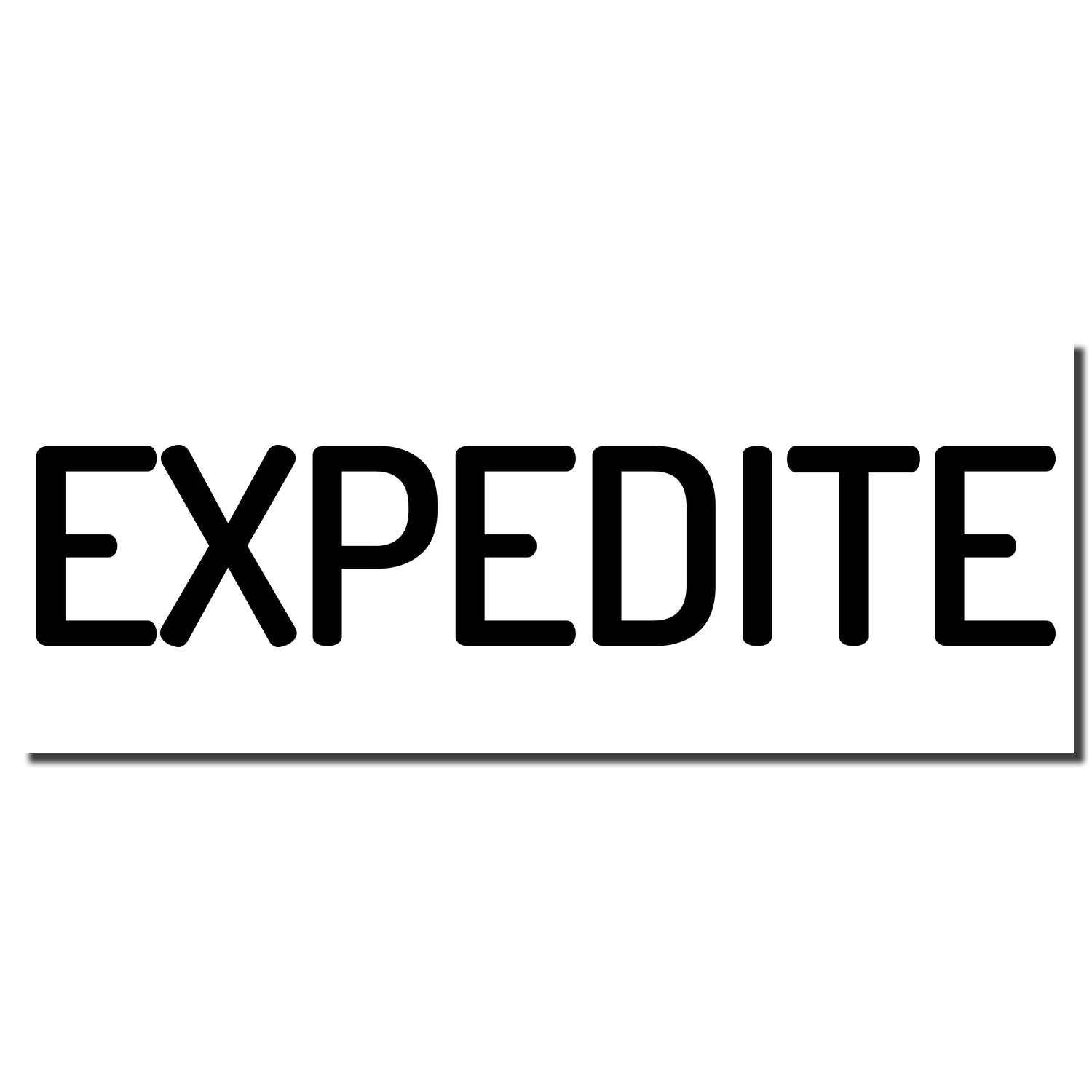 Expedite service logo with bold 'EXPEDITE' text, highlighting fast shipping and urgent delivery options.