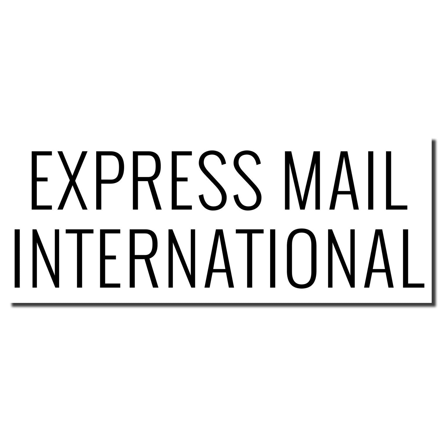 Express Mail International shipping service logo text, indicating fast international delivery for postal packages and mail.